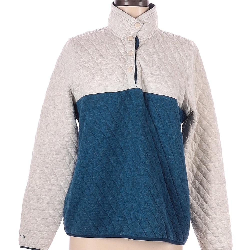 Orvis Quilted Snap Pullover Colorblock M